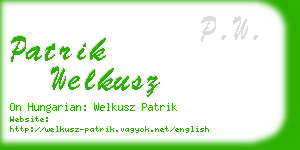 patrik welkusz business card